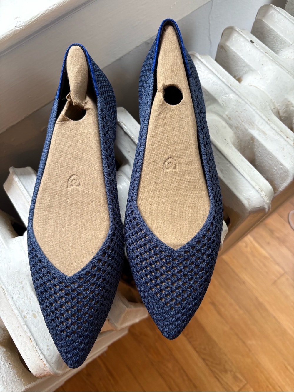 Rothy's Point in Blue Mesh. Like new